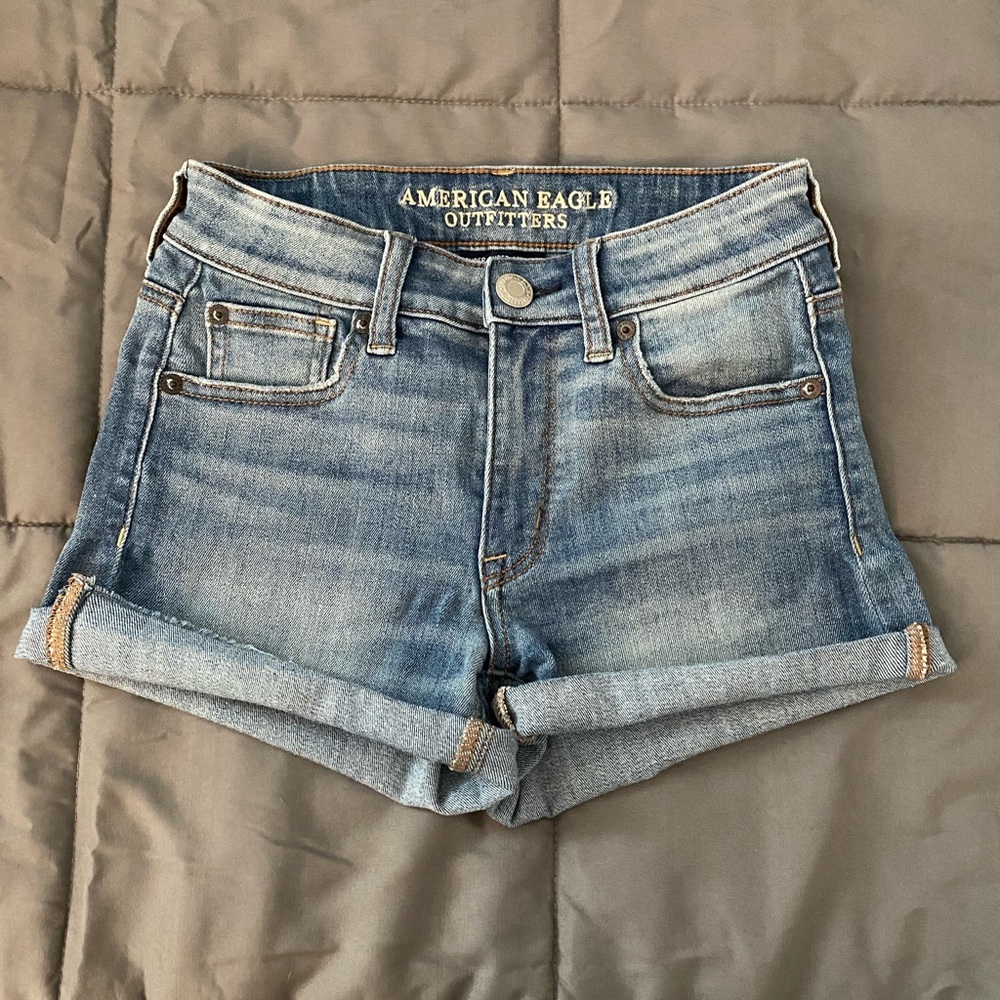 American eagle high rise denim shorts